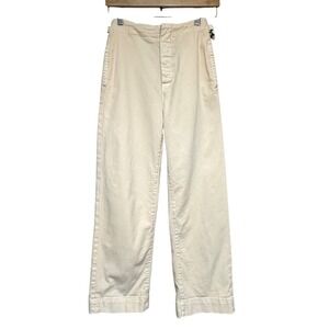 MOTHER The Cinch Greaser Ankle Pant Sz 25 Chalk It Up Button Fly Wide‎ Leg *Flaw